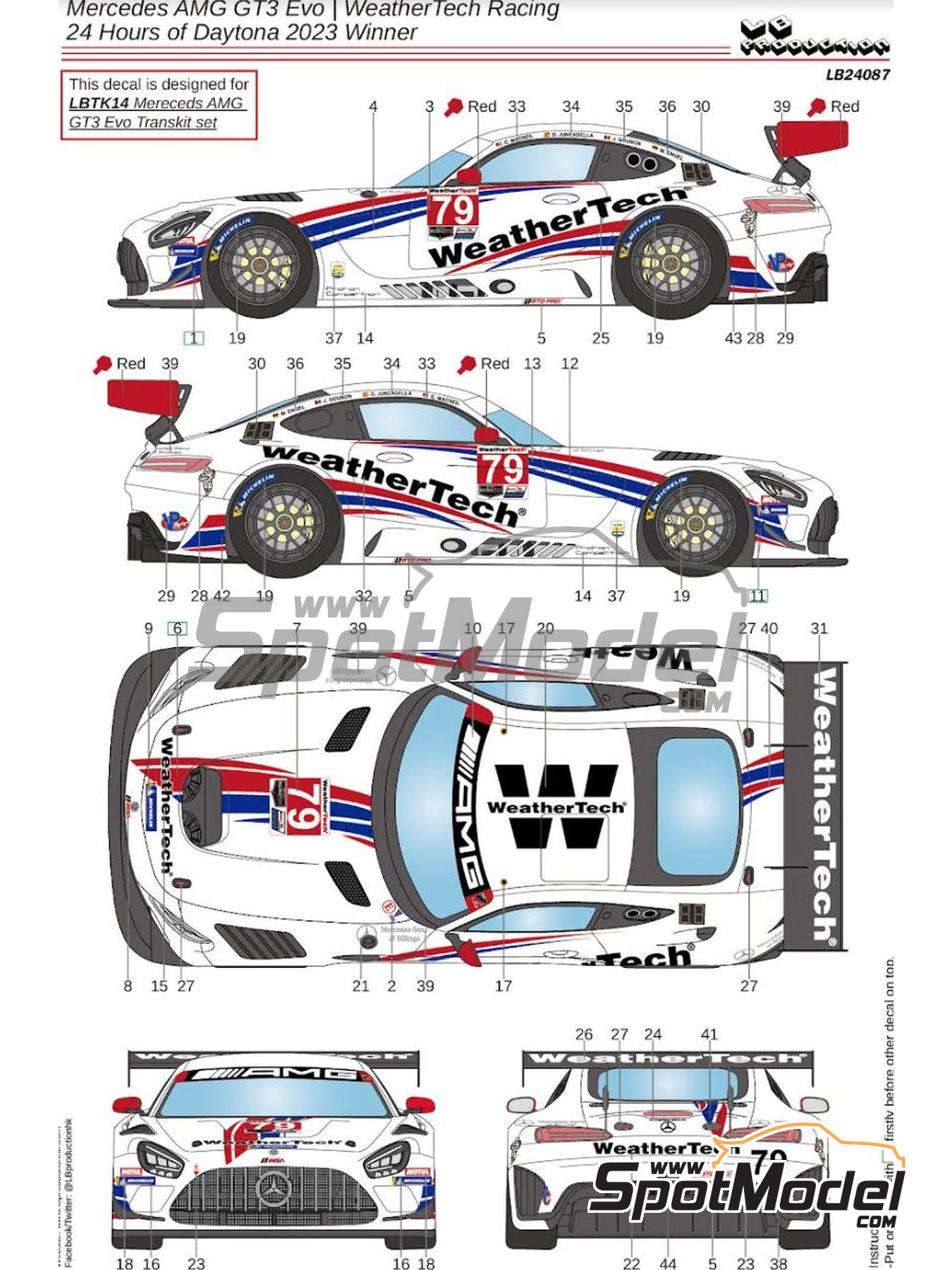 LB Production LB24087: Marking / livery 1/24 scale - Mercedes Benz